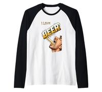 ¡ME Encanta LA Cerveza! Solo VIERLA EN MI Garganta, por F Camiseta Manga Raglan