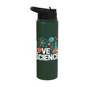 Me encanta la ciencia química diseño de átomos Stainless Steel Insulated Water Bottle