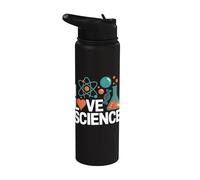 Me encanta la ciencia química diseño de átomos Stainless Steel Insulated Water Bottle