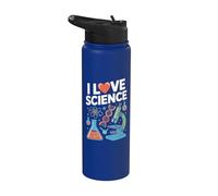 Me encanta la ciencia y los microscopios de química Diversión Stainless Steel Insulated Water Bottle