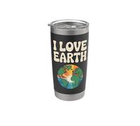 Me encanta la conciencia ambiental de la Tierra Vaso térmico de acero inoxidable de doble pared