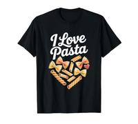 Me Encanta la Delicia de los Amantes de la Pasta Camiseta gráfica económica, Hombre, Negro, M