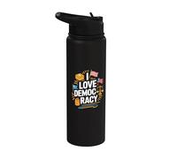 Me encanta la democracia Derecho al voto Expresión Stainless Steel Insulated Water Bottle