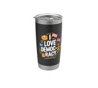 Me encanta la democracia Derecho al voto Expresión Vaso térmico de acero inoxidable de doble pared