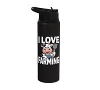 Me encanta la diversión de cultivar vacas en horquilla Stainless Steel Insulated Water Bottle