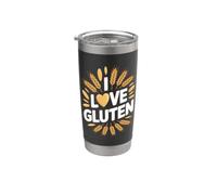 Me encanta la diversión de harina para entusiastas del trigo y gluten Vaso térmico de acero inoxidable de doble pared