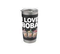 Me encanta la diversión de los amantes del té Boba Bubble Vaso térmico de acero inoxidable de doble pared