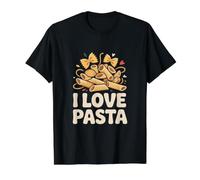 Me Encanta la diversión de los entusiastas culinarios de la Pasta Camiseta gráfica económica, Hombre, Negro, L