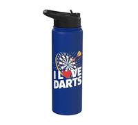 Me encanta la diversión del juego Darts Bullseye Target Stainless Steel Insulated Water Bottle