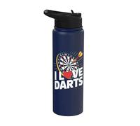 Me encanta la diversión del juego Darts Bullseye Target Stainless Steel Insulated Water Bottle