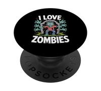 Me encanta la diversión espeluznante de los zombis en los cementerios PopSockets PopGrip Adhesivo
