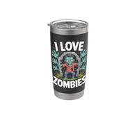 Me encanta la diversión espeluznante de los zom n los cementerios Vaso térmico de acero inoxidable de doble pared