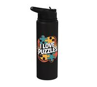 Me encanta la diversión para los entusiastas de los rompecabezas Stainless Steel Insulated Water Bottle