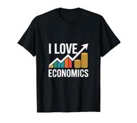 Me Encanta la economía Crecimiento financiero Camiseta gráfica económica, Hombre, Negro, S