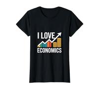 Me Encanta la economía Crecimiento financiero Camiseta gráfica económica, Mujer, Negro, L