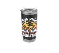 Me encanta la educación pública celebrando el aprendizaje Vaso térmico de acero inoxidable de doble pared
