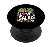 Me Encanta la Ensalada de Hojas Verdes Frescas PopSockets PopGrip Adhesivo