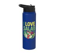 Me encanta la ensalada Verduras frescas Entusiasta de la salud Stainless Steel Insulated Water Bottle