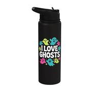 Me encanta la espeluznante diversión de Halloween de los fantasmas Stainless Steel Insulated Water Bottle