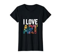 Me Encanta la expresión Entusiasta del Arte Camiseta gráfica económica, Mujer, Negro, M