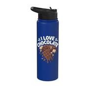 Me encanta la felicidad del chocolate tentadora del chocolate Stainless Steel Insulated Water Bottle
