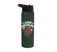 Me encanta la felicidad del chocolate tentadora del chocolate Stainless Steel Insulated Water Bottle