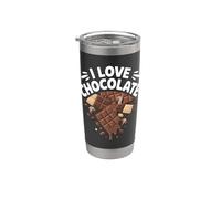 Me encanta la felicidad del chocolate tentadora del chocolate Vaso térmico de acero inoxidable de doble pared