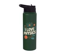 Me encanta la física Átomo ADN Tiempo Tema Stainless Steel Insulated Water Bottle