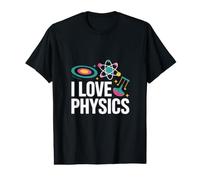Me Encanta la física Átomo Galaxia Ciencia Diversión Camiseta gráfica económica