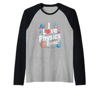 Me Encanta la física E=MC² Entusiasta de la Ciencia Camiseta Manga Raglan