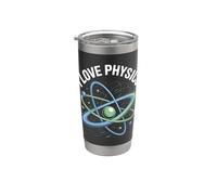 Me encanta la física Entusiasta atómica Ciencia Vaso térmico de acero inoxidable de doble pared