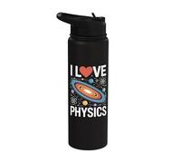Me encanta la física órbitas de átomos espaciales Stainless Steel Insulated Water Bottle