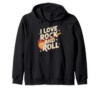 Me encanta la guitarra Rock and Roll Flame Sudadera con Capucha