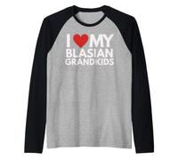 Me Encanta la Herencia del Orgullo asiático Negro de mis Nietos blasianos. Camiseta Manga Raglan