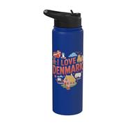 Me encanta la herencia vikinga del corazón de Dinamarca Stainless Steel Insulated Water Bottle