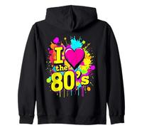 Me encanta la ilustración de Memory Lane de estilo retro de los 80 Sudadera con Capucha