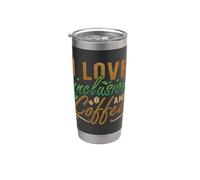 Me encanta la inclusión y el café Concientización sobre la ansiedad Salud mental Vaso térmico de acero inoxidable de doble pared