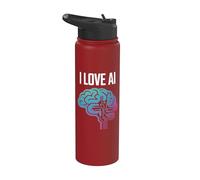 Me encanta la innovación en el diseño de circuitos cerebrales con IA Stainless Steel Insulated Water Bottle