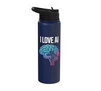Me encanta la innovación en el diseño de circuitos cerebrales con IA Stainless Steel Insulated Water Bottle