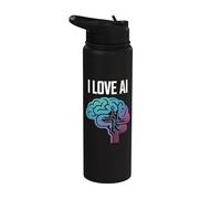 Me encanta la innovación en el diseño de circuitos cerebrales con IA Stainless Steel Insulated Water Bottle