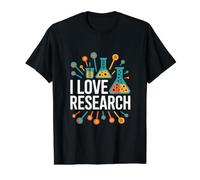 Me Encanta la investigación Química Ciencia Diversión Camiseta gráfica económica, Hombre, Negro, XL
