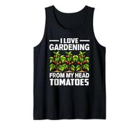 Me Encanta la jardinería de mi Cabeza Tomates Camiseta sin Mangas