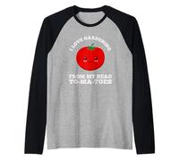 Me Encanta la jardinería de mi Cabeza Tomates Kawaii Lindo Jardinero Camiseta Manga Raglan