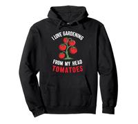 Me encanta la jardinería de mi cabeza Tomatoes Funny Gardener Garden Sudadera con Capucha