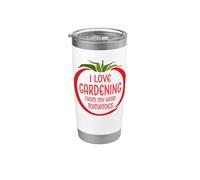 Me encanta la jardinería desde mi cabeza Tomates Funny Garden Tomate Vaso térmico de acero inoxidable de doble pared
