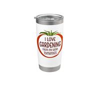 Me encanta la jardinería desde mi cabeza Tomates Funny Garden Tomate Vaso térmico de acero inoxidable de doble pared