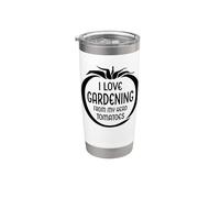 Me encanta la jardinería desde mi cabeza Tomates Funny Garden Tomate Vaso térmico de acero inoxidable de doble pared