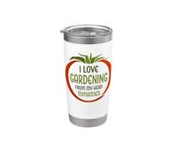 Me encanta la jardinería desde mi cabeza Tomates Funny Garden Tomate Vaso térmico de acero inoxidable de doble pared