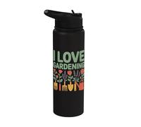 Me encanta la jardinería Floral Green Thumb Joy Stainless Steel Insulated Water Bottle