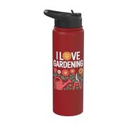 Me encanta la jardinería Girasol Floral Naturaleza Entusiasta Stainless Steel Insulated Water Bottle